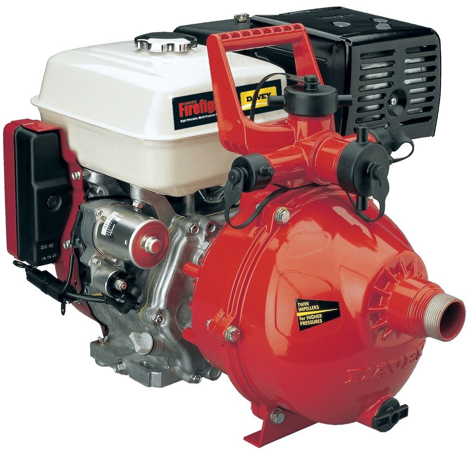 Davey Firefighter 5265H red twin impeller pump Honda GX200 5.8 hp 400 lpm 106 m head