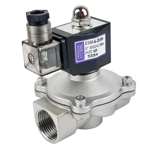 Ketta ES55 series stainless steel solenoid valve (normally closed - power to open) BSP(F) ports 0 to 7 bar - all sizes