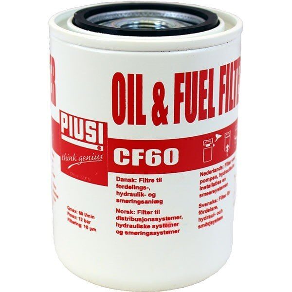 Piusi 60 fuel filter for diesel and oil 60 lpm 1 inch BSP(F) 10 micron 12 bar (174 psi)