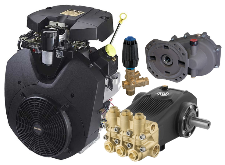 Build-Your-Own Annovi Reverberi water blaster pump kit with Kohler CH1000 37 hp engine 22 to 39 lpm 400 bar (5800 psi)