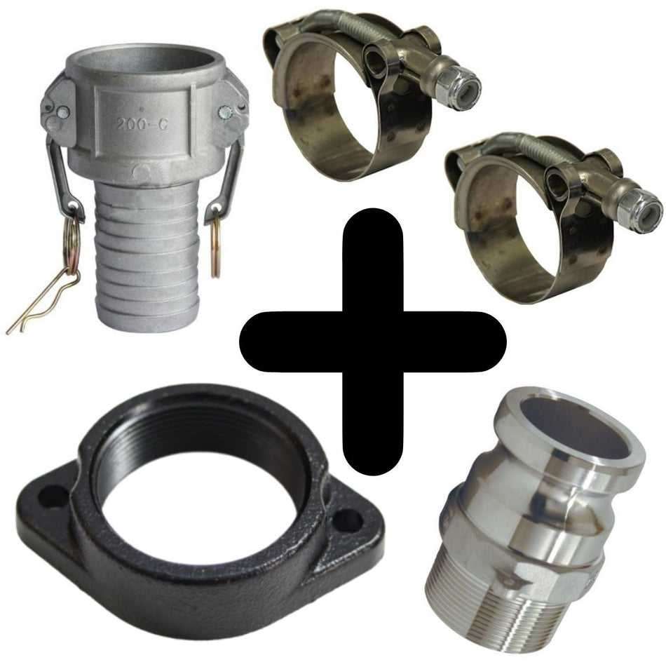 Ketta HP9876 2 inch BSP(F) flange and 50 mm (2 inch) camlock kit for KA-2.75D submersible pumps