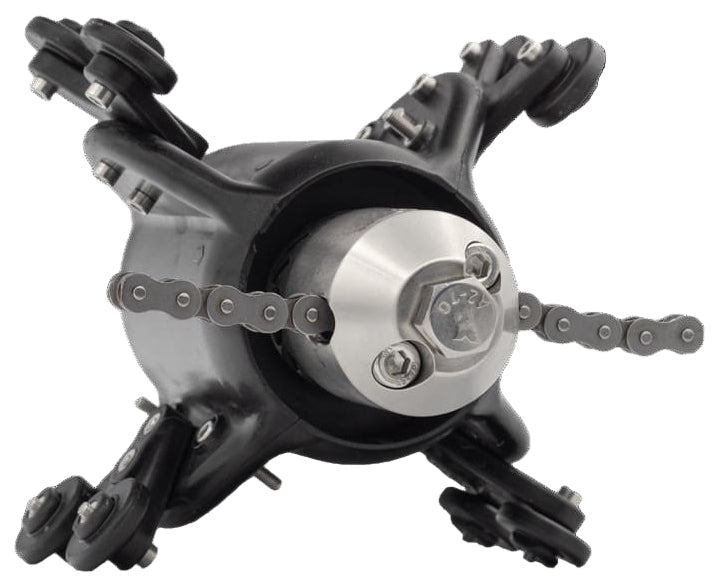 Roberto Bruna Hydro-Spin flail root cutter drain cleaning nozzle 1/2 inch BSP(F) for pipes from 110 to 200 mm diameter