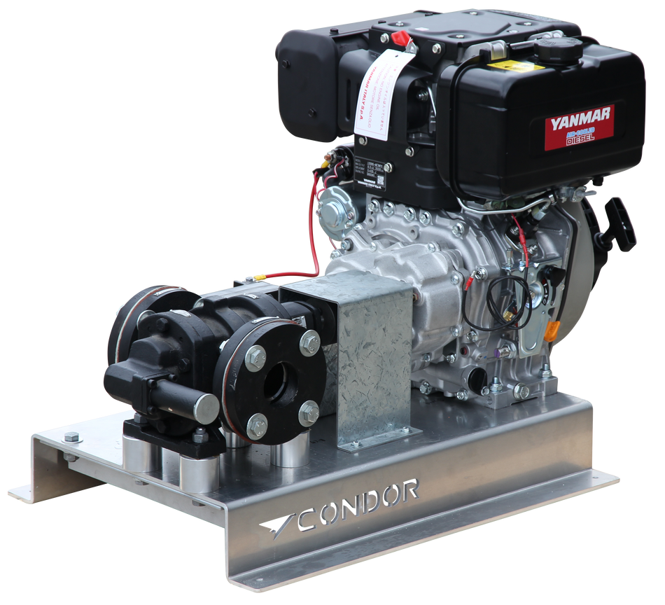 RotoFluid FTRB series heavy duty gear pump with Yanmar diesel engine 10 bar (145 psi)
