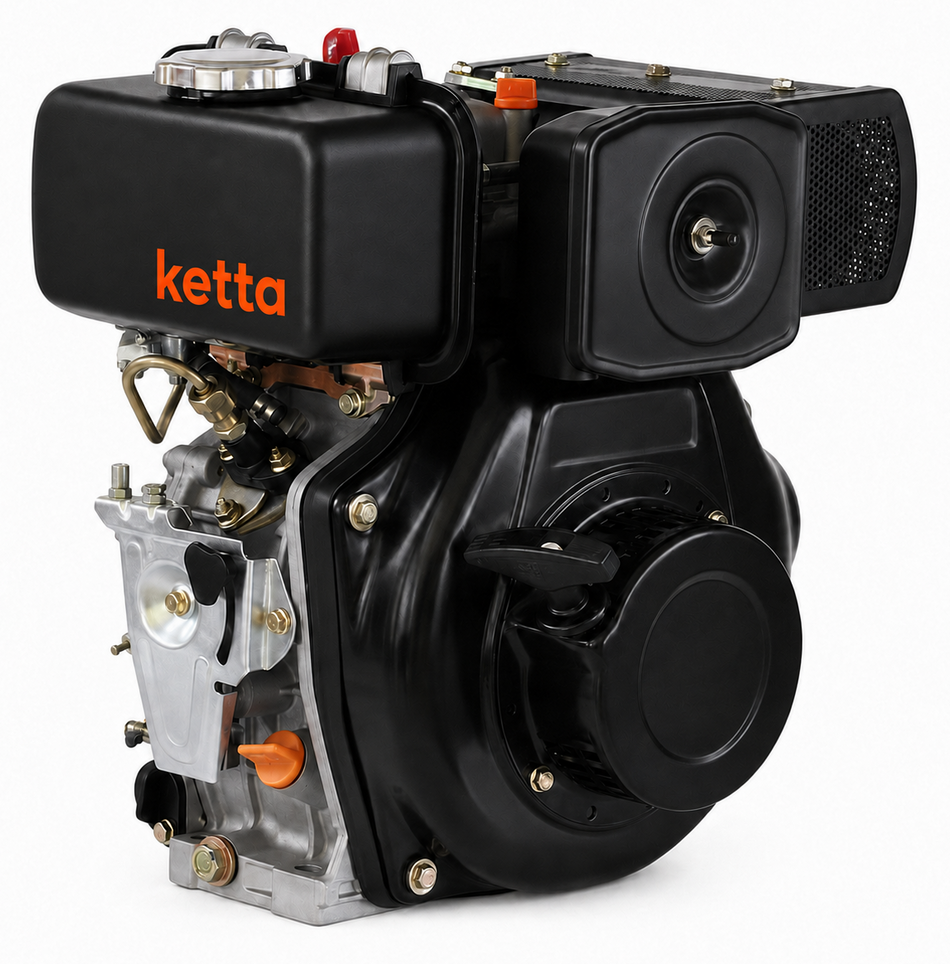 Ketta HL178FA diesel engine 6.0 hp with 3/4 inch keyed shaft (recoil and electric start)