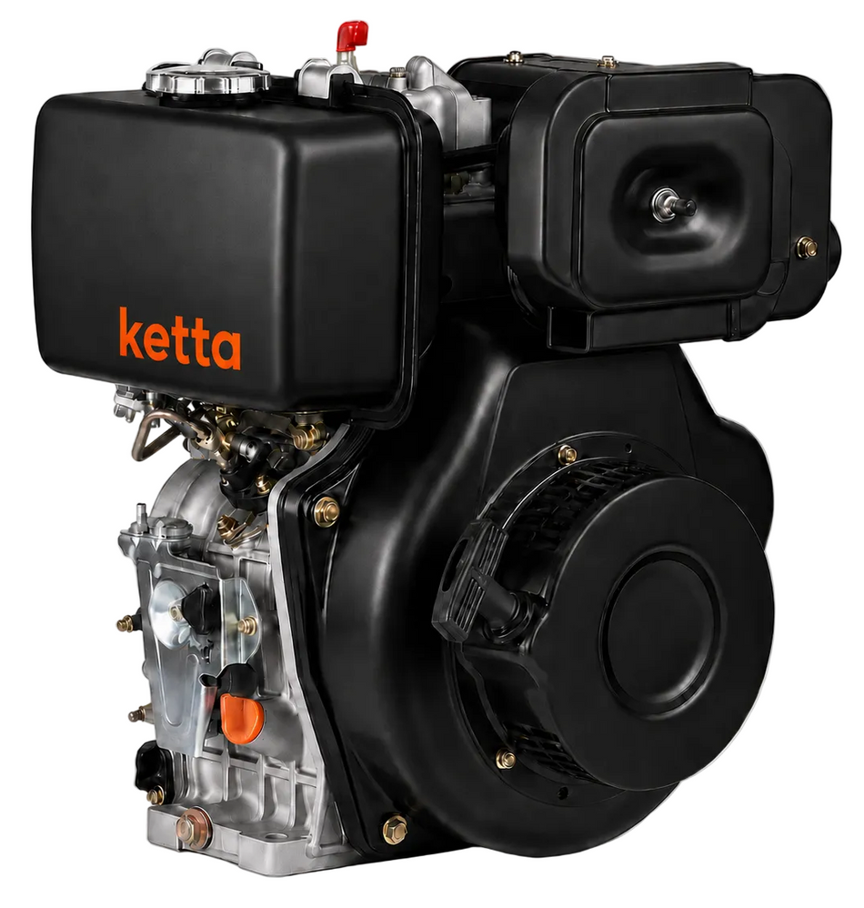 Ketta HL188FV-E diesel engine 11.6 hp with 1 inch keyed shaft (recoil and electric start)