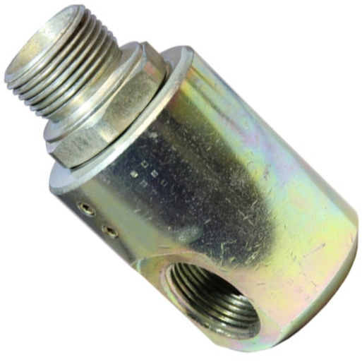 Sauro Rossi swivel joint elbow 3/8 BSP (M to F) zinc plated steel 400 bar (5800 psi)