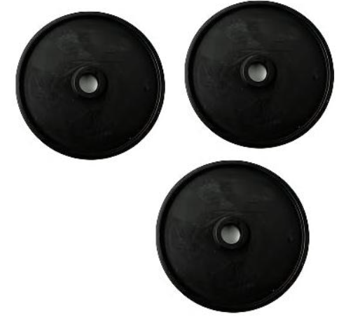 Annovi Reverberi AR1952 diaphragm kit for AR713 pumps includes 3 x black Buna-N (Nitrile) diaphragms