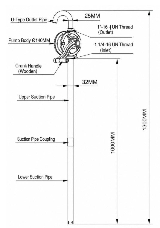 Ketta F003 cast iron rotary hand drum pump for diesel and oil etc