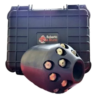 Roberto Bruna Grenade 100 drain cleaning nozzle 1 inch BSP(F) with 10 x rear facing jets for pumps from 200-300 lpm