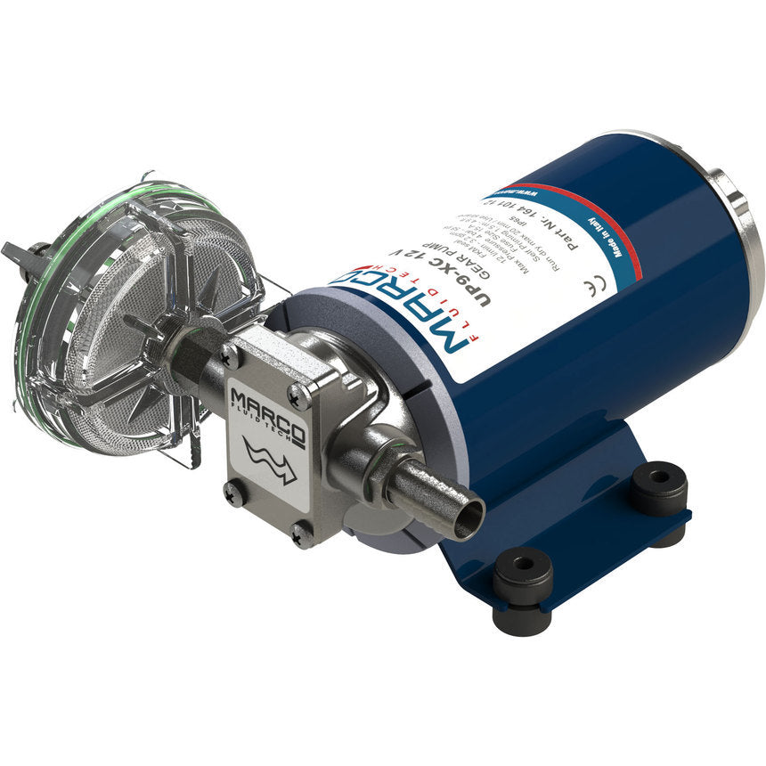 Marco UP9-XC heavy duty gear pump stainless steel AISI 316 for high pressure spraying etc 180 watt 12 lpm 5 bar (72 psi)