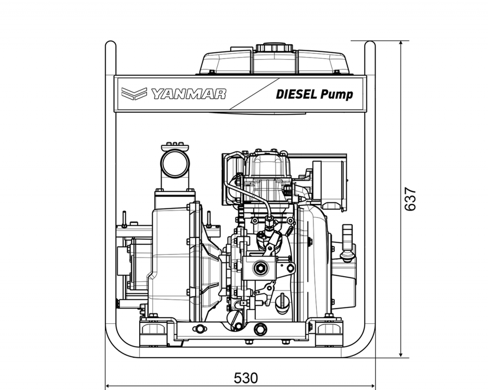 Yanmar diesel YDP20STN-3E 50 mm 2 inch BSP(M) semi trash pump L48N 4.7 hp (electric start) 550 lpm 22.5 m head