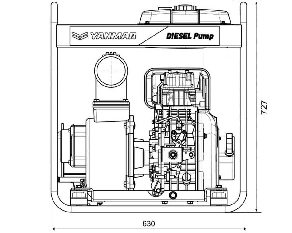 Yanmar diesel YDP40STN-3E 4 inch BSP(M) semi-trash pump 6.7 hp (electric start) 1300 lpm 25 m head