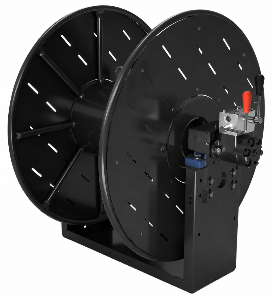 Ketta Magnum hydraulic driven hose reel for 20 to 38 mm (3/4 inch to 1-1/2 inch) ID hose up to 200 bar (3000 psi)