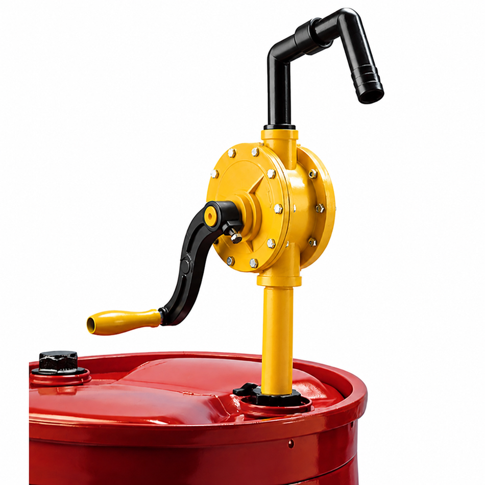 Ketta RP90P rotary drum pump yellow polypropylene Viton seals 20 lpm for 205 litre drums