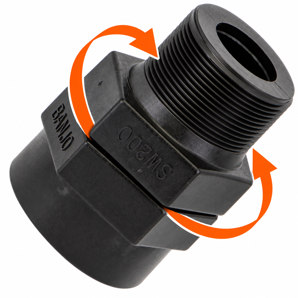 Banjo SW200 poly in-line swivel joint 50 mm (2 inch) NPT(M/F)
