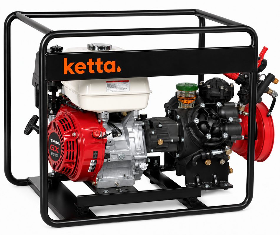 Annovi Reverberi AR135 diaphragm pump and roll frame Honda GX200 5.5 hp 128 lpm 15 bar (217 psi)
