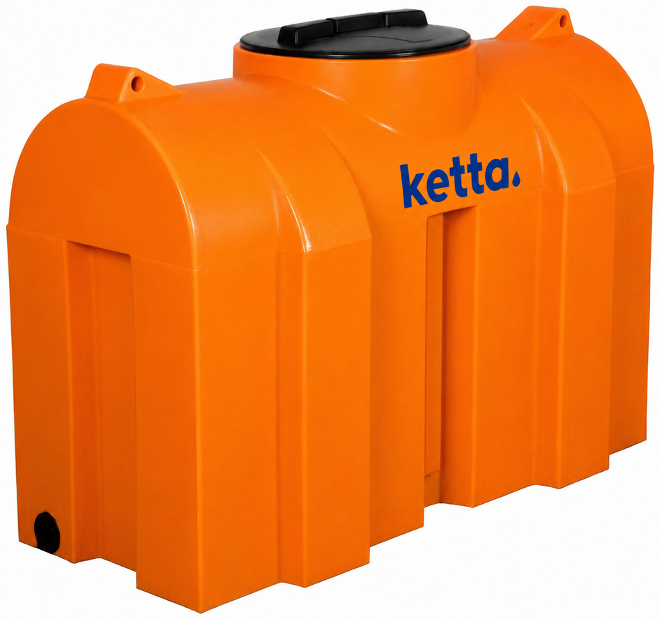 Ketta 550 litre Slimline baffle tank and 415 mm hinged lid 1400 x 630 x 950 mm (L x W x H)