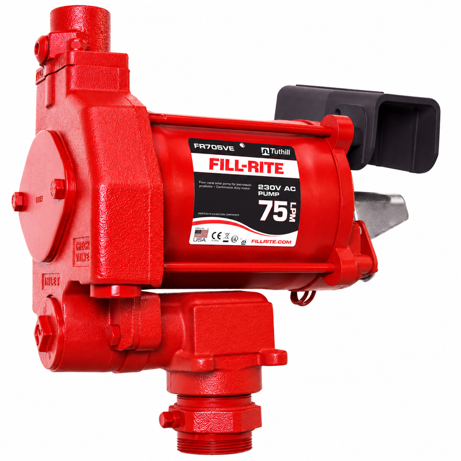 Fill Rite FR705VE 230v petrol and diesel fuel pump (IECEx rated) 1 inch NPT(F) 75 lpm