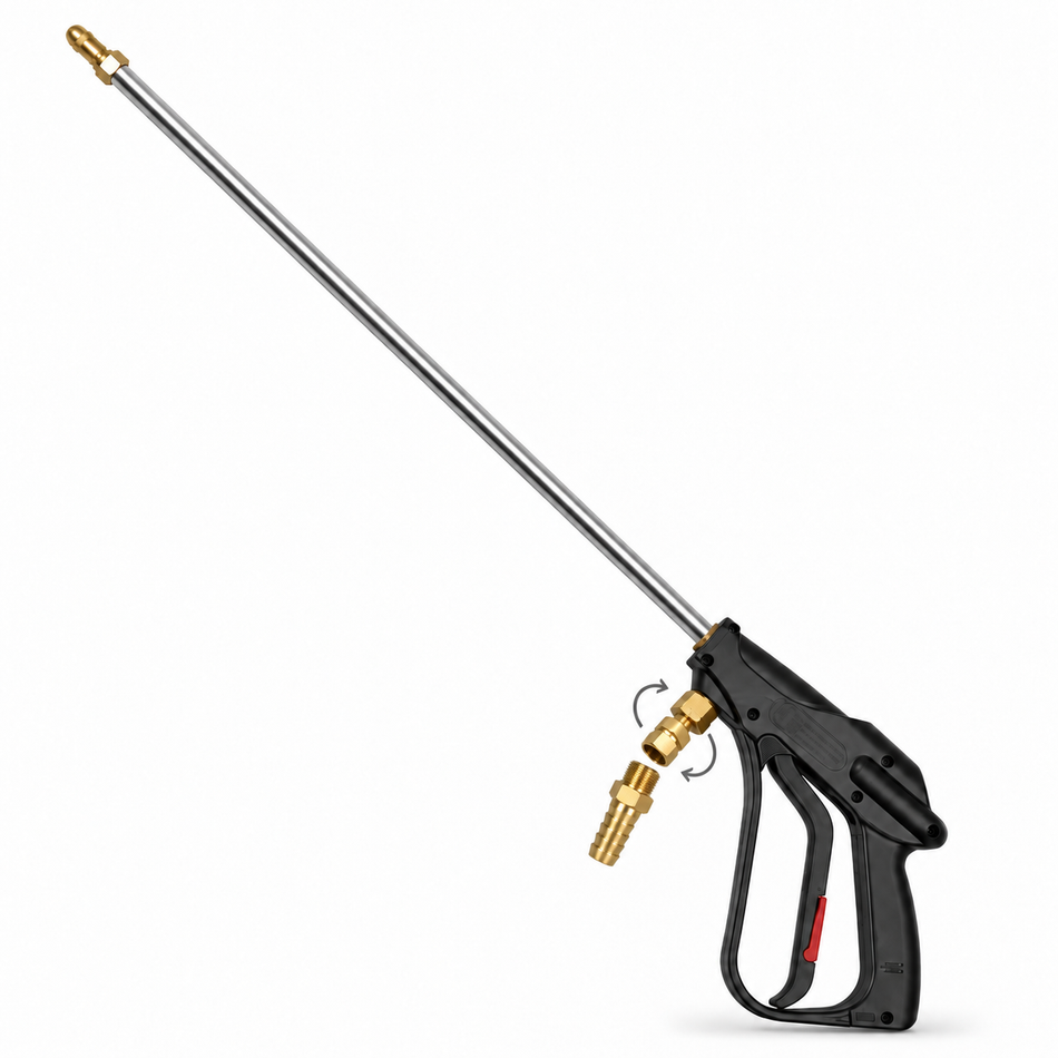 Ketta RDSG spray pistol with 460 mm (18 inch) wand and inlet swivel with 10 mm hose tail 20 bar (300 psi)