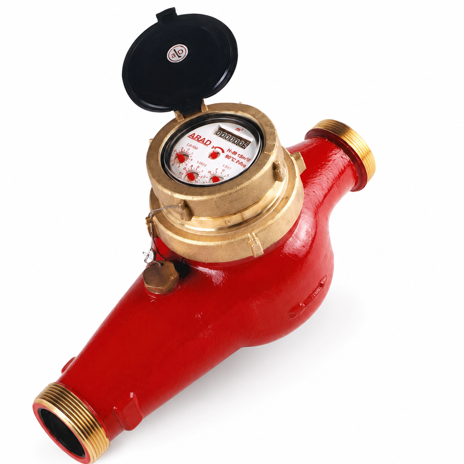 Arad ADMH15-EV MH 1/2 inch BSP(M) hot water flow meter pulse output 90°C max 50 lpm 10 bar (145 psi)