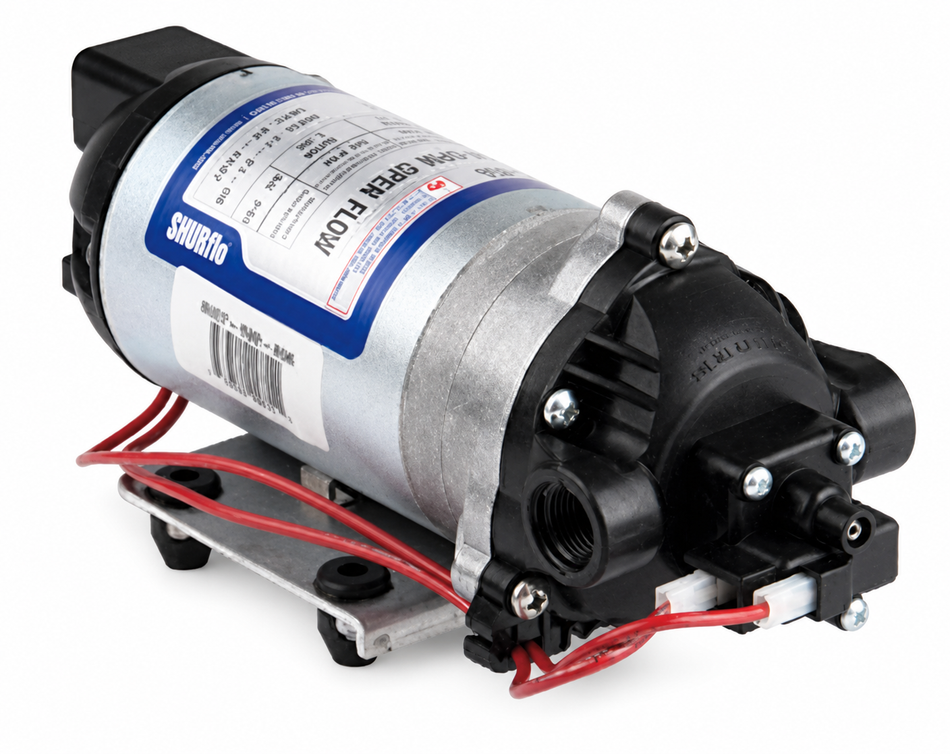 Shurflo 12v diaphragm pump 8007-543-836 3/8 inch BSP(F) ports 6.8 lpm 4.1 bar (60 psi)
