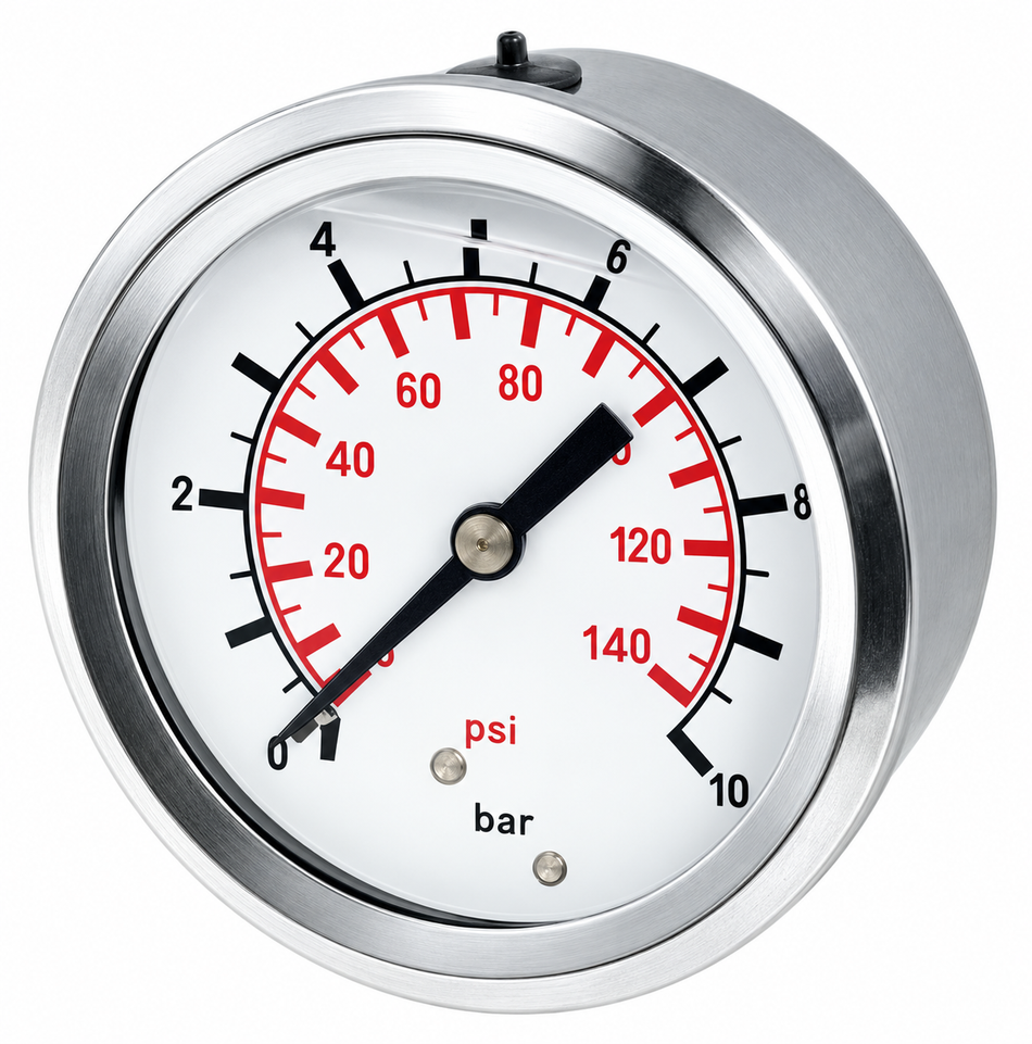 Pressure gauge 63 mm diameter 1/4 inch BSP(M) rear entry - all sizes