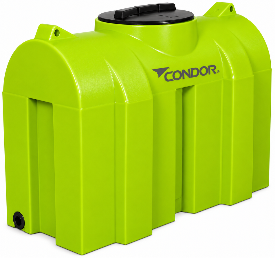 Condor green storage tank with Condor branding