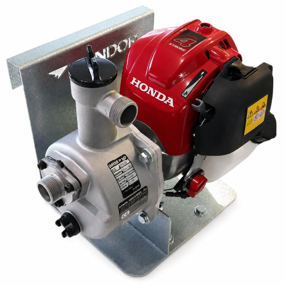 Honda Powered SCR-254HX 25 mm 1 inch BSP(M) mini pump with IBC tank bracket Honda GX25 130 lpm 36 m head