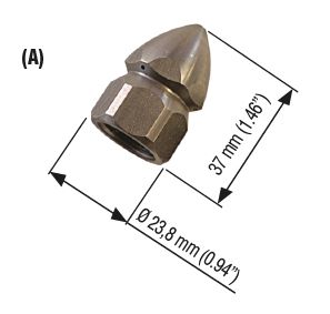Ketta Basic 3+1 sewer jetter drain nozzle 3/8 inch BSP(F) 310 bar (4200 psi) max