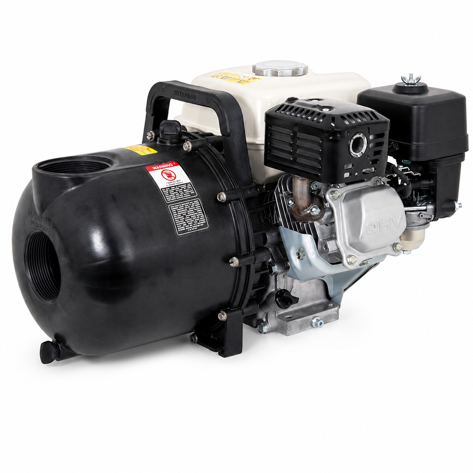 Pacer 3 inch BSP(F) 706 poly pump Honda GX series industrial engine 870 lpm 37 m head (no frame)