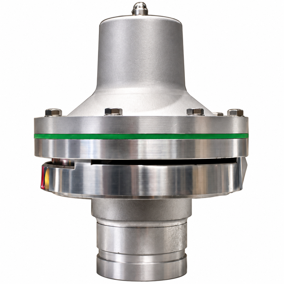 T-Rex SV-205-80RG air operated large spray valve and nozzle with 80 mm (3 inch) male roll groove adapter 1500 lpm max