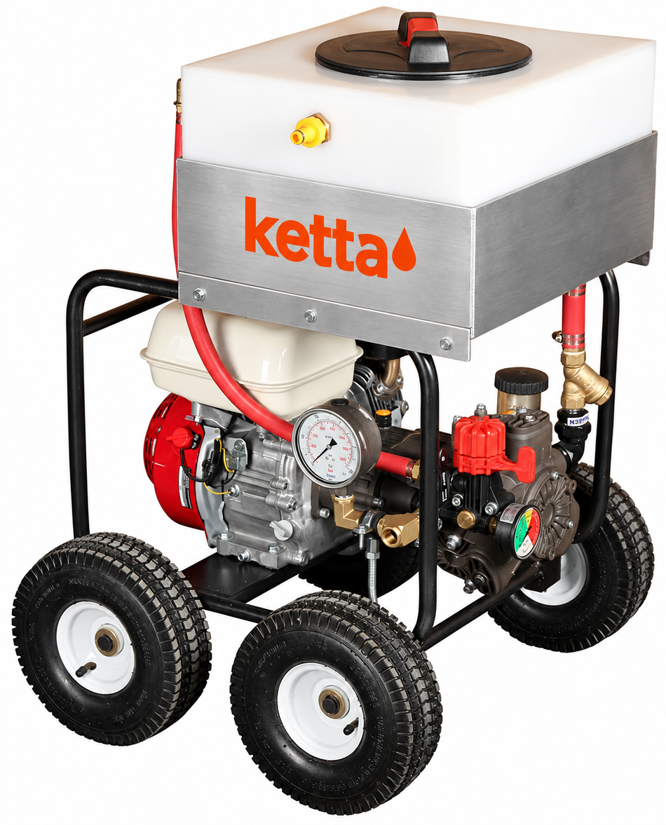 Ketta HTP420A Honda Powered hydrostatic pipe test pump with AR252 diaphragm pump 25 lpm 25 bar (362 psi)