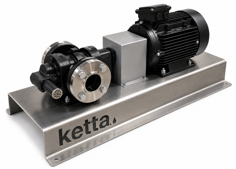 RotoFluid FTRB series heavy duty cast iron electric gear pump rated @ 1440 rpm 10 bar (145 psi)