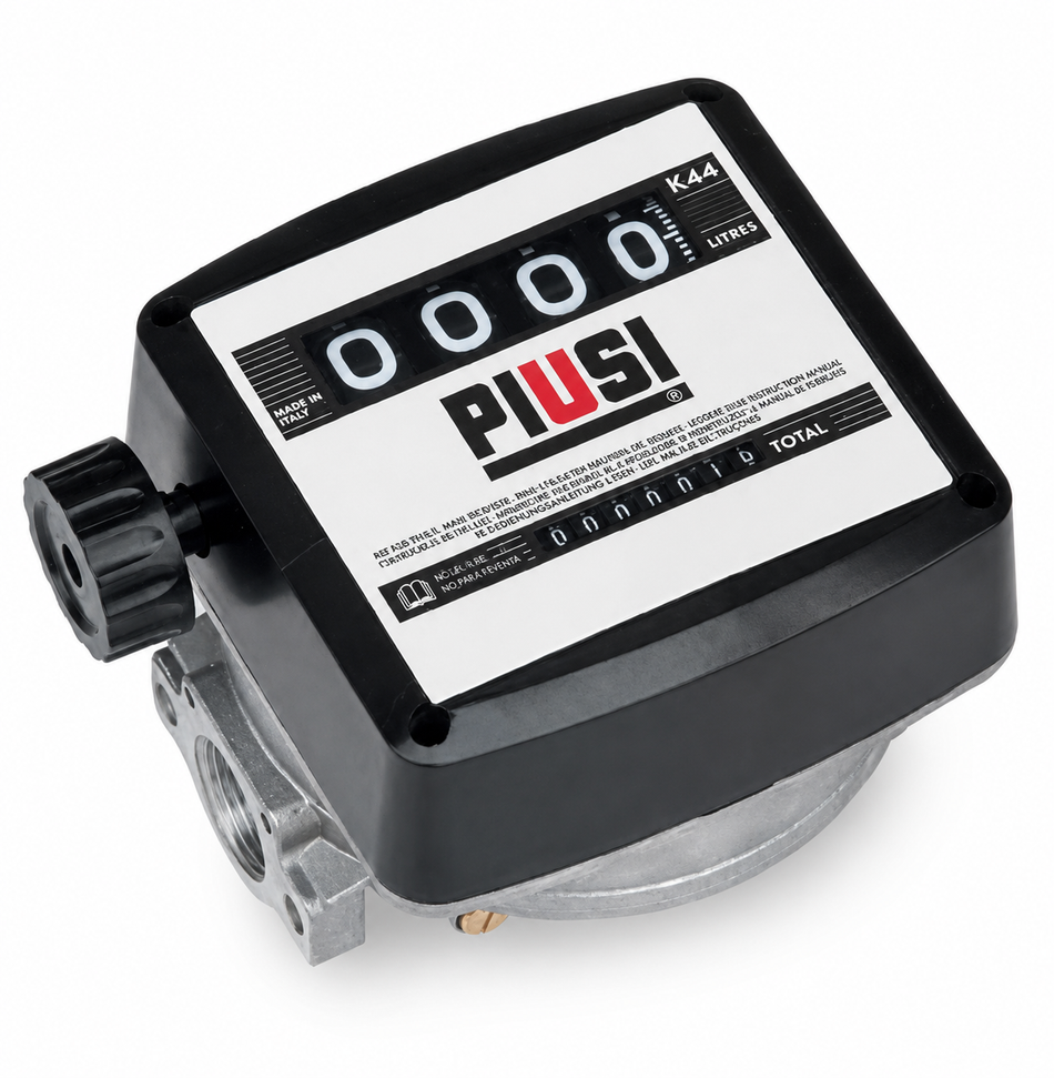 Piusi K44 flow meter 1 inch BSP(F) for diesel and oil 20 to 120 lpm 10 bar (145 psi)
