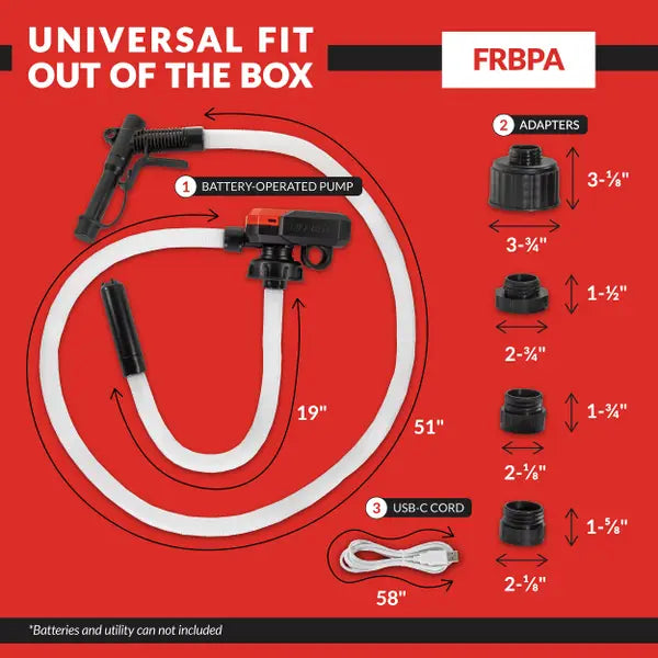 Fill Rite FRBPA liquid transfer pump kit for petrol, diesel, AdBlue, light oils, coolant, detergents and more 14 lpm max