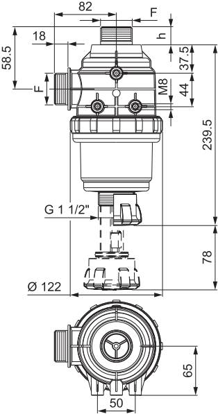 Arag 314 series 32 mm 1-1/4 inch BSP(M) line strainer suction filter