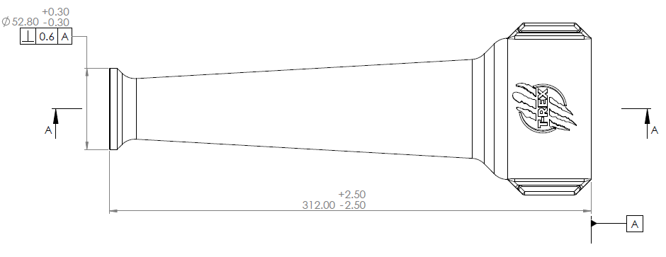 T-Rex WC-SN25-AL straight director nozzle with integrated stream shaper 2-1/2 inch NH (NST) inlet and 25 mm outlet orifice