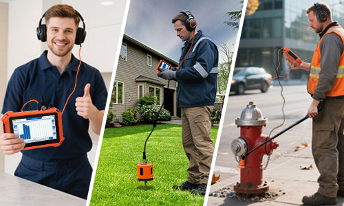 Ketta DT125C New Generation leak detector kit - for indoor and outdoor use pressure pipeline leak detection (for up to 3 m underground)