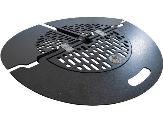 SAM CF1-R45 circular folding safety grate suits 550 to 650 mm manhole (with 45 mm nylon roller)