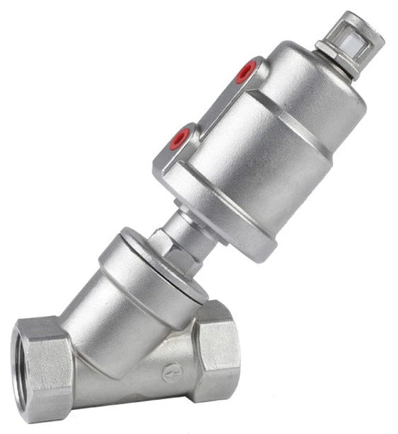 Ketta AS5 series 316 stainless steel angle seat valve BSP(F) air operated pneumatic (spring return - air to open) 16 bar (232 psi) - all sizes